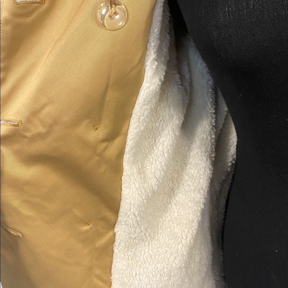 Fashion Nova Trench Coat Warming My Heart Faux Fur Lined Fleece Khaki Tan Large - Picture 10 of 15